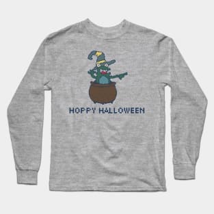 Hoppy Halloween - Frog Boiling 8bit Pixel Art Long Sleeve T-Shirt